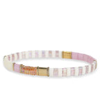 Tila Beaded Stretch Strand Bracelets for Women, Cute Boho Stackable Handmade Colorful Mixed Flat Square Beads Elastic Beach Surfer Bracelet Trendy Jewelry Friend Gift - color: 0901E
