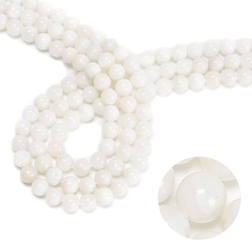 65Pcs 6mm Rainbow Moonstone Natural Round Loose Real Stone Beads Gemstone Genuine for DIY Hand Made Craft Jewelry Bracelet Earring Necklace String Making Energy Healing Power