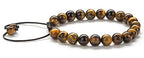 Hamoery Men Women 8mm Tiger Eye Stone Beads Bracelet Elastic Natural Stone Yoga Bracelet Bangle - color: Tiger Eye Stone-21018