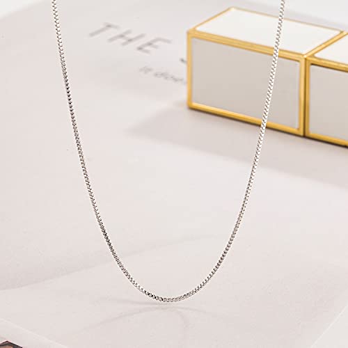 Dankadi Italian 925 Sterling Silver Necklace For Women 0.9mm Box Chain 1.3mm Rolo Chain O-Chain Lobster Claw Clasp - Pendant Chain - 16 "18" 20 "22" 24 "26" Jewelry Gift - color: Box Chain, size: 18 inches