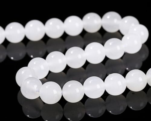 90pcs Adabele AAA Natural White Agate Healing Gemstone 4mm (0.16 inch) Small Round Beads Gem Stone Spacer for Craft Jewelry Making GC1-4 - color: White Agate, size: 4mm (90pcs/1 Strand)