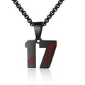 AIAINAGI Baseball Number Necklace - Stainless Steel Chain Pendant for Men Athletes 00-99 Jersey Number Gift - color: Black, style: 17