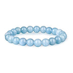 Crystal Vibe 8mm Beaded Bracelets For Women Men - Healing Crystal Bracelet - Adjustable Size - color: aquamarine