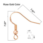 Rose Gold Earring Hooks - 120 PCS/60 Pairs Hypo-allergenic Rose Gold Plated Ear Wires Fish Hooks for Jewelry Making, Jewelry Findings Parts with 120 PCS Rubber Earring Backs Stopper for DIY Earrings - color: Regular Rose Gold