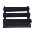 ChezMax Triple Tier Jewery Display Removable Bracelet Holder Jewelry Stand Necklace Stand Jewelry Towers and Watch Holder for Home Organization - color: B- Black Velvet