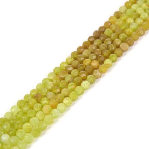 A Green Opal 4mm Faceted Round Beads Loose Beads 16 Inch for Jewelry Making Beads - color: A Green Opal