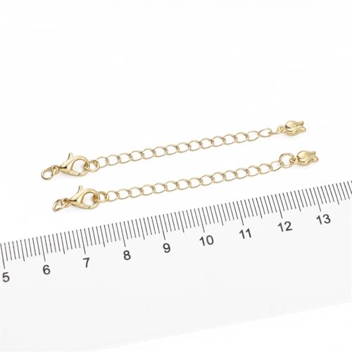 BEADIA 14K Gold Plated Extender Chains 75mm 20pcs Rose Extension Tail Chains for Jewelry Making Findings - color: Rose