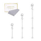 925 Sliver Necklace Extenders, Silver Chain Extenders with Lobster Clasp, Durable Plated Solid Brass Necklace Bracelet Anklet Extension Chains(1 2 3 Inches, 3PCS) - color: D-Silver, size: 1,2,3inch