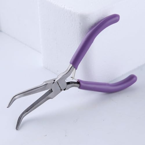 SPEEDWOX Bent Needle Nose Pliers With Smooth Jaw, 45 Degree Bent Long Nose Pliers, Hook & Needle Remover, Jewelry Making, Bending Wire & Small Object Gripping - style: Bent Needle Nose Pliers with Smooth Jaw