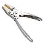 The Beadsmith Flat Nose Parallel Plier - 5.5 inches (140mm), Steel tool for jewelry making, with spring - style: Brass Jaw - 140mm