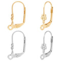 Beebeecraft 1 Box 48Pcs Leverback Earring Findings Stainless Steel 2 Colors French Earring Hooks Flower Pattern Dangle Ear Wire Findings for Jewellery Making - color: Small Flower Leverback Earring
