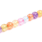 JOE FOREMAN 10mm Dyed Semi Precious Round Mixed Crackle Rock Quartz Gemstone Beads for Jewelry Making Strand 15" - size: 10MM