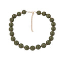 Caiyao Bohemian Colorful Acrylic Round Beaded Choker Necklaces Handmade Adjustable Resin Beads Clavicle Rope Necklace for Women Men Ethnic Costume Party Vacation Jewelry Gifts - color: Olive green