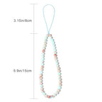 Semi-Precious Gem Stones Beaded Phone Charm Cell Phone Lanyard Wrist Strap Handmade Natural Gemstone Phone Chain string - color: Shoushan Stone