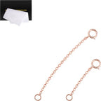 Rose Gold Necklace Extender Rose Gold, 925 Sterling Silver Necklace Extender Chain Bracelet Anklet Jewelry Extension for Women, 2 Piece Set (1, 2 Inches) - color: RoseGold, size: 1 2 inch