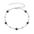 HPQQ Anklet Bracelet for Women 925 Sterling Silver Natural Stone Chain Bead Ankle Bracelet Beach Summer Fine Jewelry Mothers Day Birthday Gifts for Women Mom Wife - color: Bracelet-7"-9"-Black Onyx