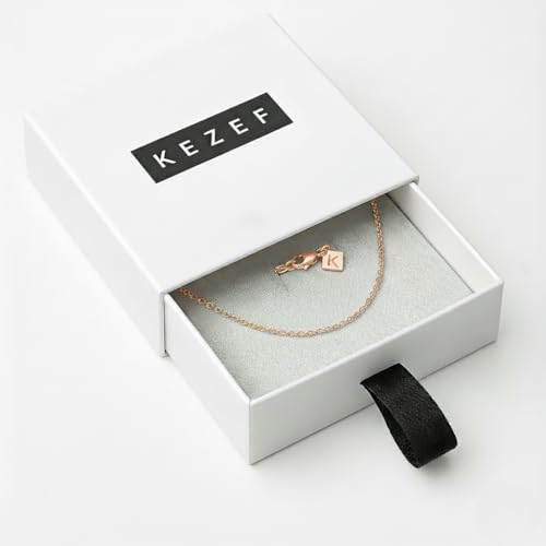 KEZEF 18K Gold over Silver Chain, Gold Chain Women, 1mm Cable Sterling Silver Chain Necklace for Women, Diamond-Cut Elegant, Thin, Sturdy, 16, 18, 20, 22, 24 Inches - color: Rose Gold, size: 20 Inch (Popular Men's Length)