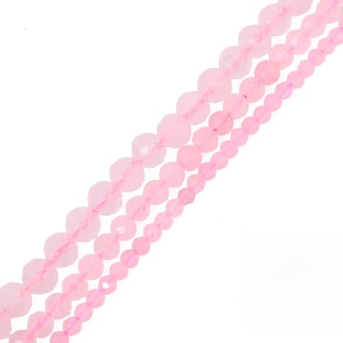 Natural Rose Quartz Beads, 2mm 180pcs Small Round Faceted Loose Gemstones for DIY Jewelry Making, Handmade Bracelet and Necklace Crafting, with Size Card - color: Rose Quartz, size: 2mm