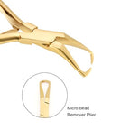 Hair Extension Tool Kit Microlink Pliers with Anti-slip Handle Hair Extension Beading Tool Hair Needle Pulling Hook Hair Styling Bead Closer and Remover Pliers - color: 2 Gold