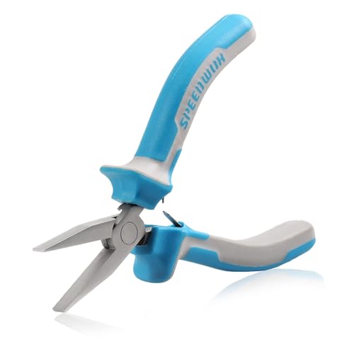 SPEEDWOX 4.5 Inches Flat Nose Pliers for Jewelry Making Smooth Jaw Pliers Wire Bending or Straightening Ring Opening Duck Bill Fine Pliers for DIY Jewelry Making Hobby Projects, MFN5-1393 - style: 5" Flat Nose Plier