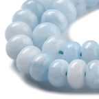1 Box 2 Strands 148PCS 5X8MM Light Blue Natural White Jade Beads with Holes Rondelle Gemstone Crystal Stone Smooth Spacer Abacus Disk Charm Bead for Jewelry Making Earrings Diy Craft Supply - color: Light Blue, size: 148pcs