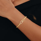 Mothers Day Gifts - Beaded Bracelets for Women 14K Silver Gold Plated Stretch Handmade Ball Bracelets Cute Charm Bracelet Dainty Stackable Cross Heart Bow Wave CZ Circle Trendy Jewelry Easter Gifts - color: zirconia-square