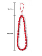 Semi-Precious Gem Stones Beaded Phone Charm Cell Phone Lanyard Wrist Strap Handmade Natural Gemstone Phone Chain string - color: Red Turquoise