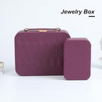 Large Jewelry Case Organizer - Travel Jewelry Box and Portable Case, Burgundy Red - color: A Exquisite Wine Red