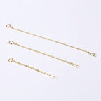 14K Gold Necklace Extender 925 Sterling Silver Necklace Bracelet Ankle Extenders Chain Extension for Jewelry Making（2 3 4 inch） - style: 14K Gold-Rectangle Tag