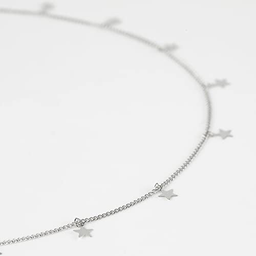 YOUBEIYEE Silver Star Necklace for Women Jewelry DIY Chains Bulk with Open Jump Rings and Lobster Clasps, Cable Link Chain Jewelry Making Supplies - color: Silver Star