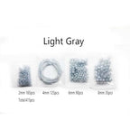 415pcs Rondelle Crystal Glass Beads 2mm 4mm 6mm 8mm Mixed Sizes, Faceted Briolette Spacer Czech Seed Loose Beads for DIY Jewelry Making (Light Gray) - color: Light Gray