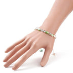 1 Box 210PCS Green Flat Oval Glass Beads with Holes Faceted Electroplate AB Color Plated Spacer Loose Bead Charm Bulk for Jewelry Making Necklaces Bracelets Earrings DIY Craft Supplies - color: Green