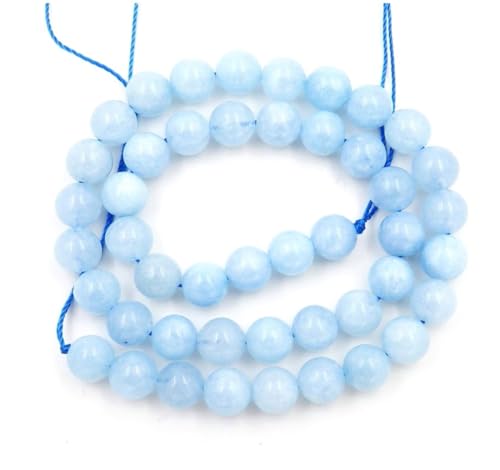 120pcs Adabele Natural Aquamarine Crystal Blue Quartz Healing Gemstone 6mm Round Beads Gem Stone Spacer for DIY Craft Jewelry Making GS21-6 - color: Aquamarine Blue Quartz, size: 6mm (120pcs/2 strands)