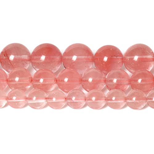 About 60pcs 6mm Natural Stone Beads Watermelon Crystal Beads Crystal Gemstone for Jewelry Making, DIY Bracelet Necklace - color: Pink Watermelon, size: 6mm