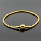 RUBYCA 5pcs 7.1" Gold Color Clasp European Snake Chain Charm Bracelet fit Charm Beads DIY - color: Gold, size: 18 CM