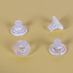 20pcs 18K Gold Silicone Earring Backs Replacements, Locking Secure Earring Backs for Studs/Droopy Ears, No-Irritate Hypoallergenice Soft Clear Earring Stopper Accessories for Adults (Gold) - color: Gold