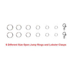 EuTengHao 1504pcs Open Jump Ring and Lobster Clasps Kit Include Pliers Tweezers Jewelry Making Repair Supplies Kit with Jewelry Making Accessories for Necklace Making Repair (Silver) - color: Silver