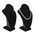 MOOCA 2 Pcs Deluxe Medium Necklace Chain Jewelry Bust Display Holder Stand, Necklaces Display Mannequin, Bust Stand, 6 3/8 W x 4 1/4 D x 10 H in, Black Velvet - color: 2) Black Velvet, 2 pieces