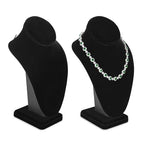 MOOCA 2 Pcs Deluxe Medium Necklace Chain Jewelry Bust Display Holder Stand, Necklaces Display Mannequin, Bust Stand, 6 3/8 W x 4 1/4 D x 10 H in, Black Velvet - color: 2) Black Velvet, 2 pieces
