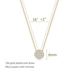 Valloey Rover Gold Necklace for Women 14K Gold Plated Circle Cubic Zirconia Pendant Necklace Dainty Twist Rope Chain Necklace Simple Jewelry Gift for Women - style: CZ-dot