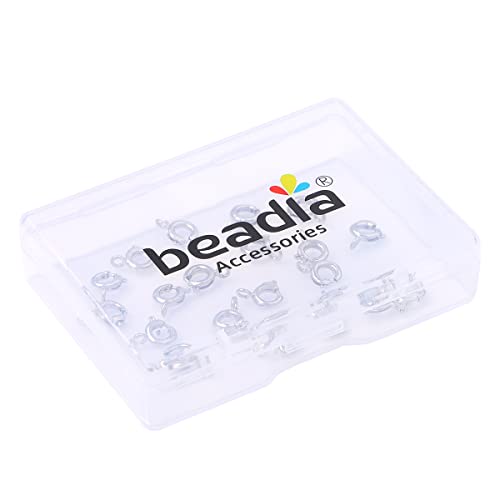 BEADIA Platinum Plated Spring Clasps Non Tarnish 6mm 20pcs for Jewelry Making Findings - color: Spring Clasps Platinum, size: 6mm
