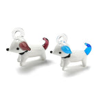 FASHEWELRY 5Pcs Handmade Cartoon Dog Lampwork Glass Pendants 3D Animals Glass Charms for DIY Jewelry Making - color: Dog