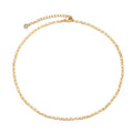 MEVECCO Dainty Gold Chain Choker Necklace 14K Gold Plated Handmade Boho Cute Tiny Beaded Link Choker Necklace Delicate Simple Minimalist Choker Necklace for Women - style: Plain Mariner Chain
