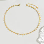 Gold Chain Necklace for Women 18K Gold Plated Dainty Star Cross Heart Cuabn Choker Chains Stainless Steel Trendy Jewelry Christmas Gifts - color: Tiny Square