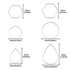 60pcs Hoop Earrings for Jewelry Making,Earring Finding Hoop Hypoallergenic Teardrop Hexagon Round Earrings Hoops Open Bezel Pendant Frame for DIY Earring Making Supplies(Silver,3Shapes) - color: 60PCS;Teardrop,Hexagon,Round;Silver