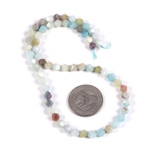 Multicolor Amazonite 6mm Gemstone Triangle Faceted Round Loose Beads Strand 15.5" DIY Jewelry Making - color: Multicolor Amazonite