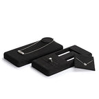 Oirlv Premium Black Microfiber Jewelry Display Tray Jewelry Display Set for Selling Necklace Display Stand Necklace Holder(TT07006) - size: Necklace bust tray