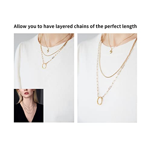 ADMITRY 3 Pcs 925 Sterling Silver Necklace Extender, Durable Chain Extenders, Necklace Bracelet Anklet Jewelry Extension for Women (1 2 3 Inch) - color: Sterling Silver Necklace Extender