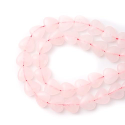 10mm Natural Rose Quartz Stone Beads Heart Shape DIY Loose Gemstone Energy Healing Crystal Charms for Jewelry Making Handmade - color: Rose Quartz
