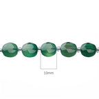 BEADIA Natural Faceted Green Agate Rondelle Disk Stone Beads 10x5mm 37cm for DIY Chain Jewelry Making - color: Green Agate